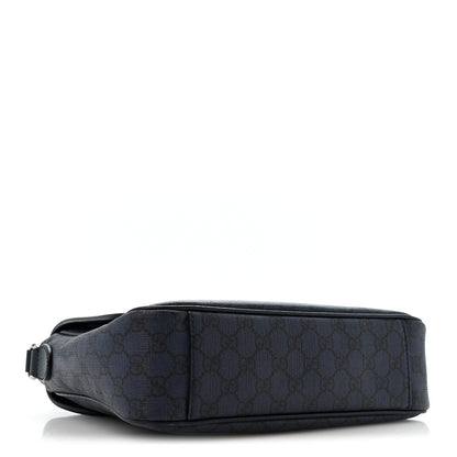 Tender GG Supreme Monogram Textured Dollar Calfskin Ophidia Messenger Bag Dark Blue