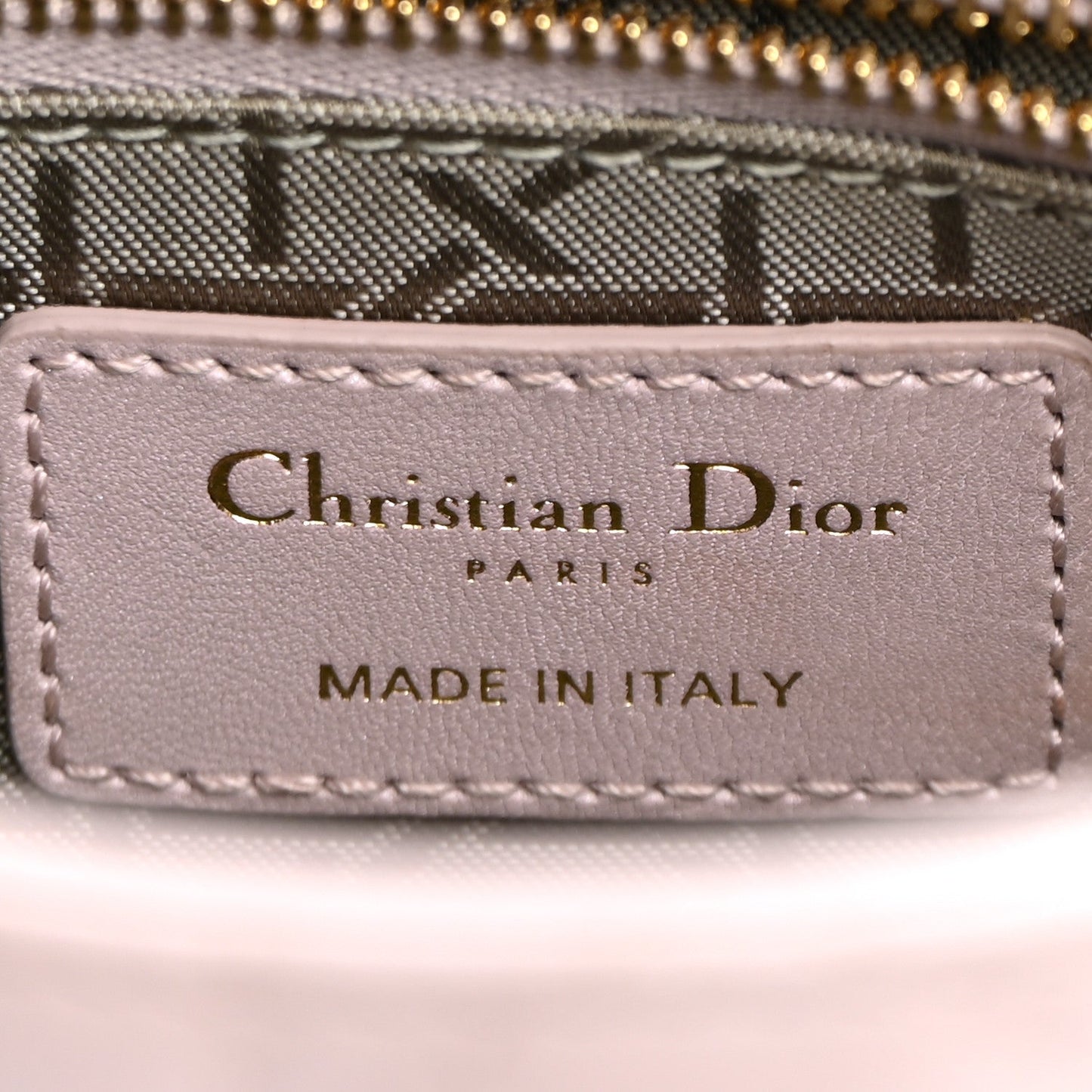 Metallic Lambskin Cannage Mini Lady Dior Lotus