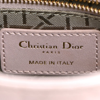Metallic Lambskin Cannage Mini Lady Dior Lotus