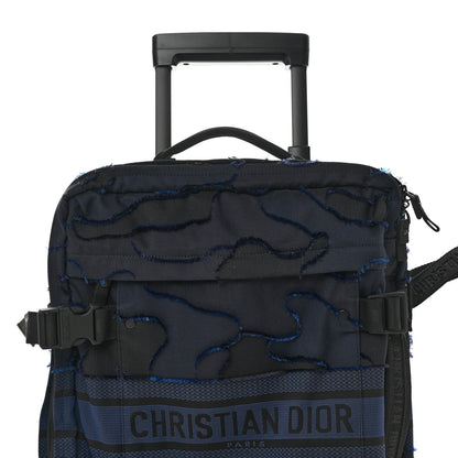 Canvas Small Diortravel Suitcase Blue Multicolor