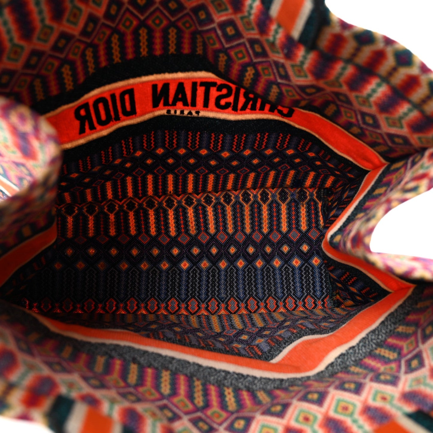 Canvas Embroidered Large Mexican Crafts Book Tote Orange Multicolor