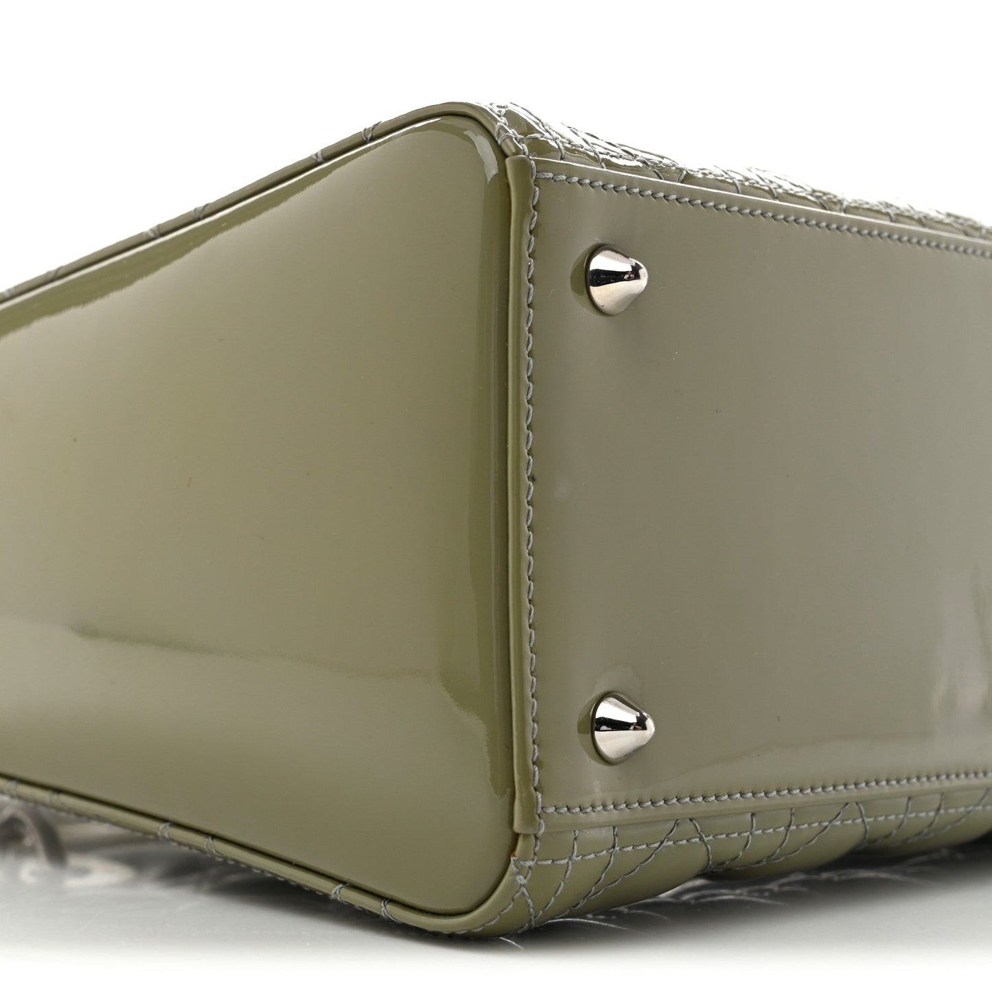Patent Cannage Medium Lady Dior Grey