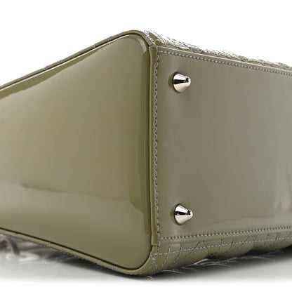 Patent Cannage Medium Lady Dior Grey