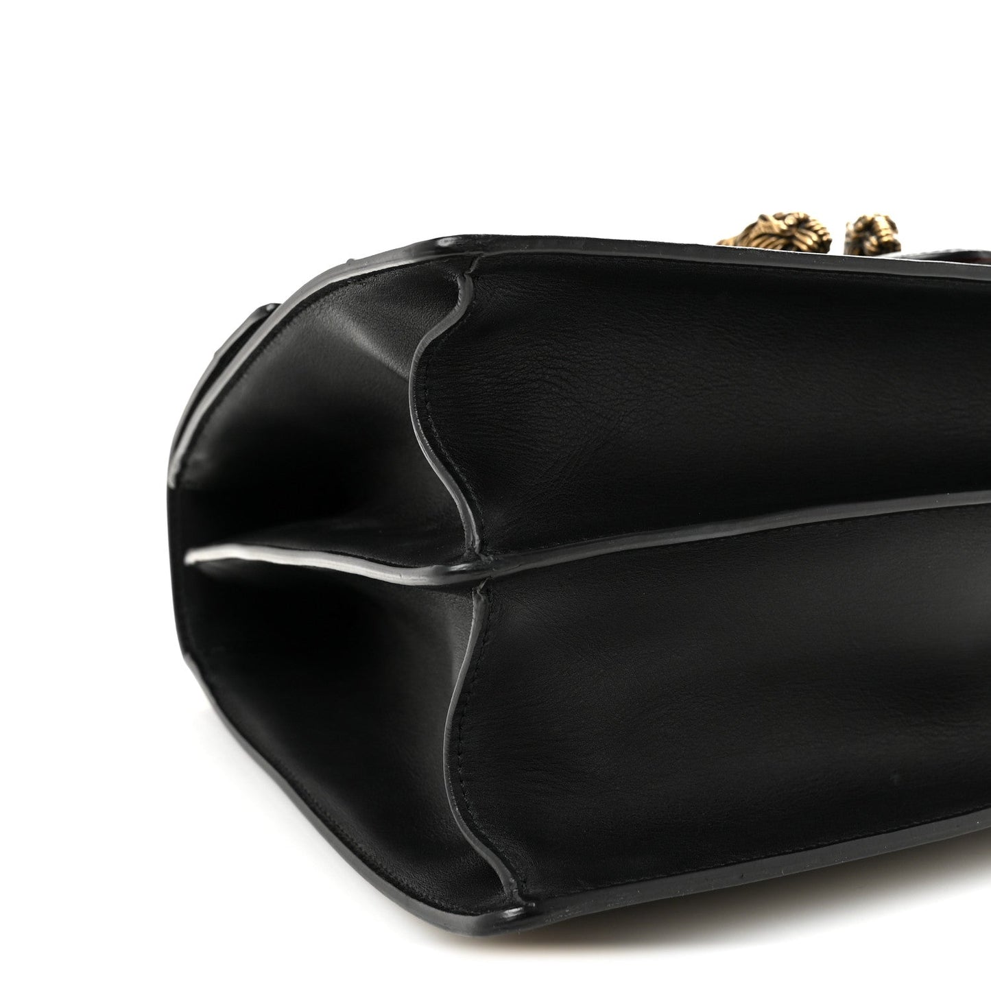 Calfskin Bamboo Web Large Dionysus Top Handle Bag Black Bright Evergreen Hibiscus Red