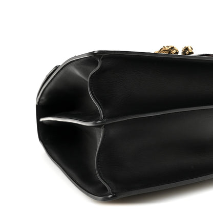 Calfskin Bamboo Web Large Dionysus Top Handle Bag Black Bright Evergreen Hibiscus Red