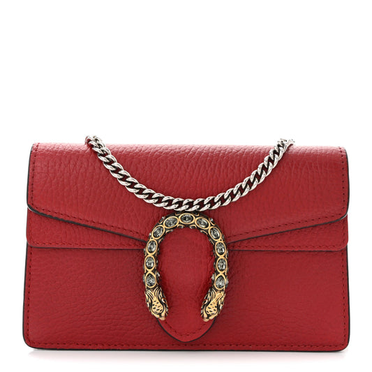 Dollar Calfskin Swarovski Crystal Small Dionysus Shoulder Bag Hibiscus Red