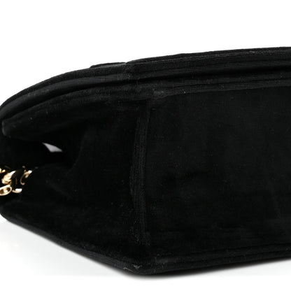Velvet Small Diorama Flap Bag Black