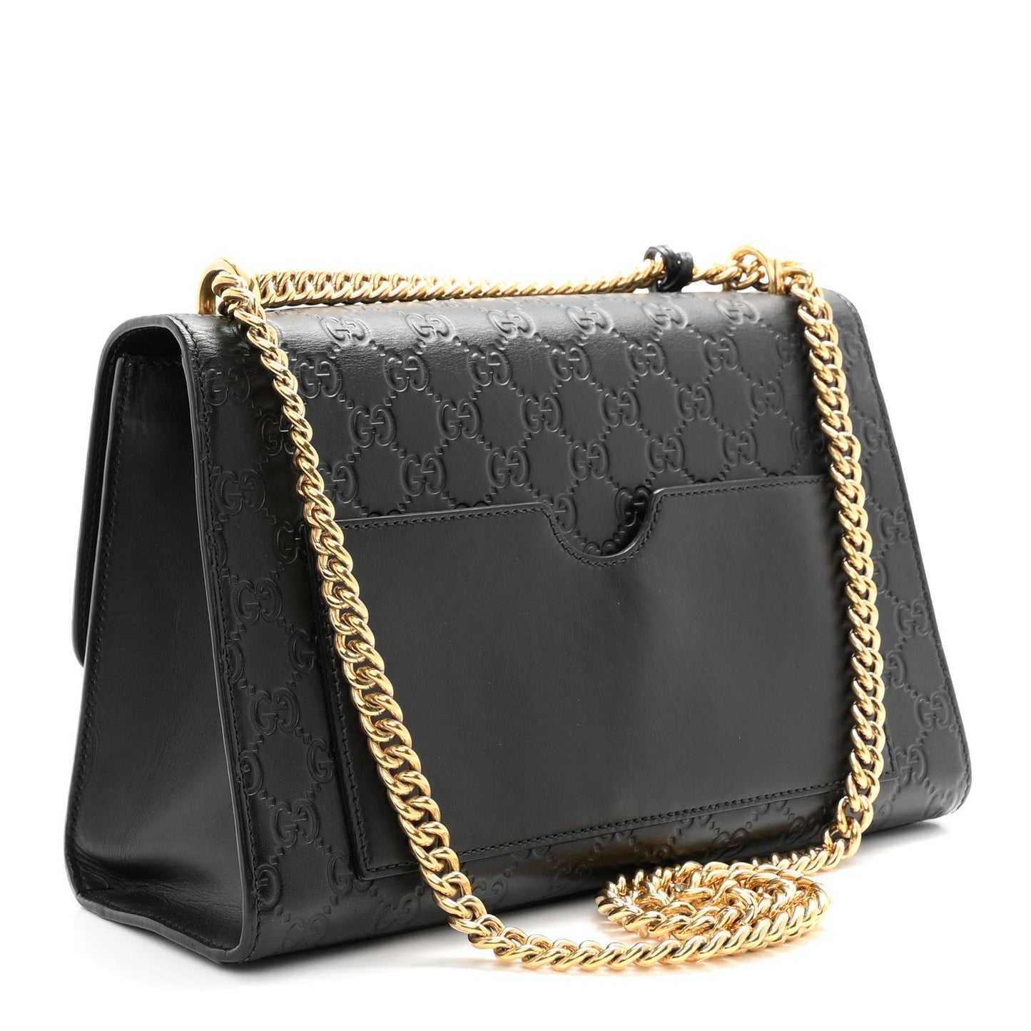 Guccissima Medium Padlock Shoulder Bag Black
