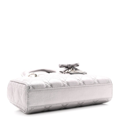 Metallic Lambskin Cannage Small Lady D-Joy