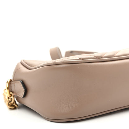 Calfskin Matelasse Small GG Marmont Chain Shoulder Bag Porcelain Rose