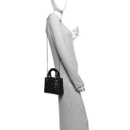 Lambskin Cannage Mini Lady Dior Black
