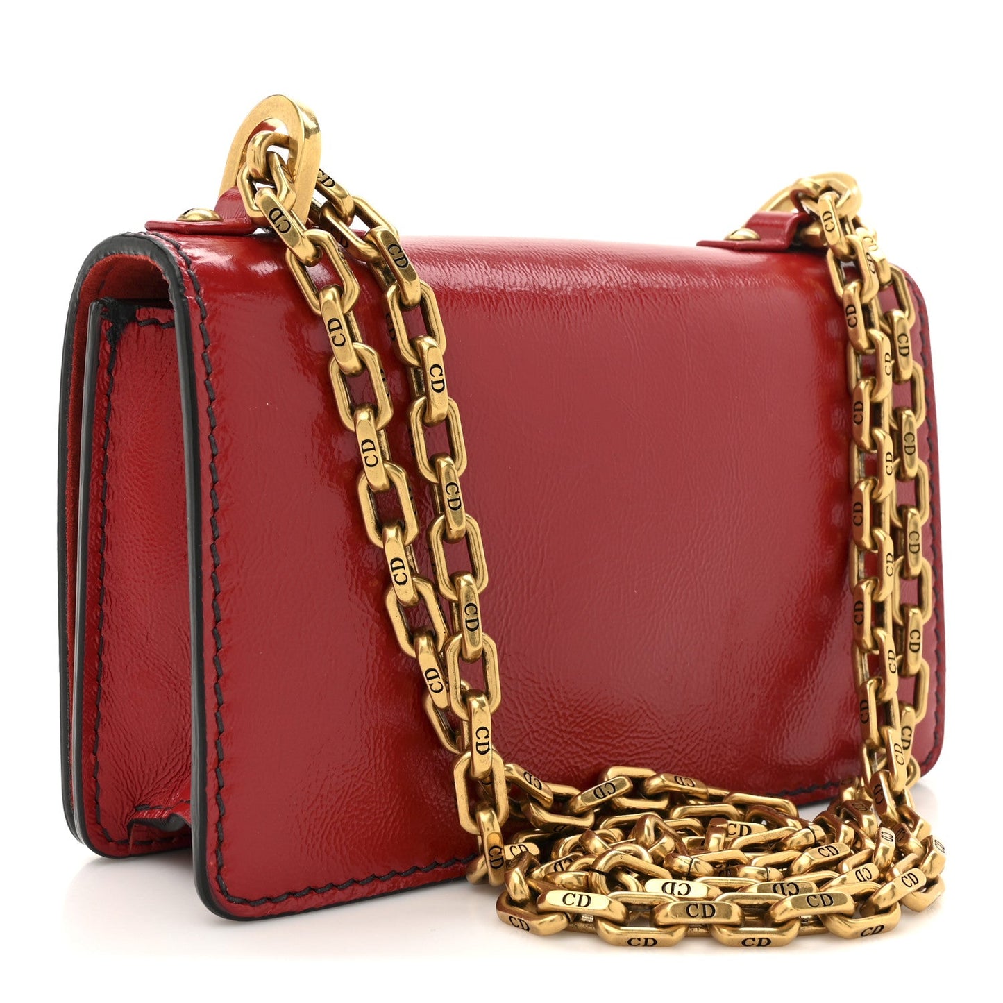 Calfskin J'Adior Chain Flap Bag Red