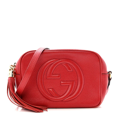 Pebbled Calfskin Small Soho Disco Bag Tabasco Red