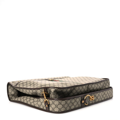 GG Supreme Monogram Textured Dollar Calfskin Web Ophidia Savoy Garment Bag Beige Ebony New Acero