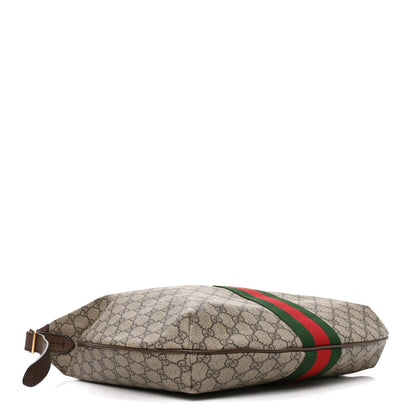 GG Supreme Monogram Web Ophidia Half Moon Hobo Brown