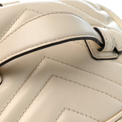 Calfskin Matelasse Mini GG Marmont Round Backpack White