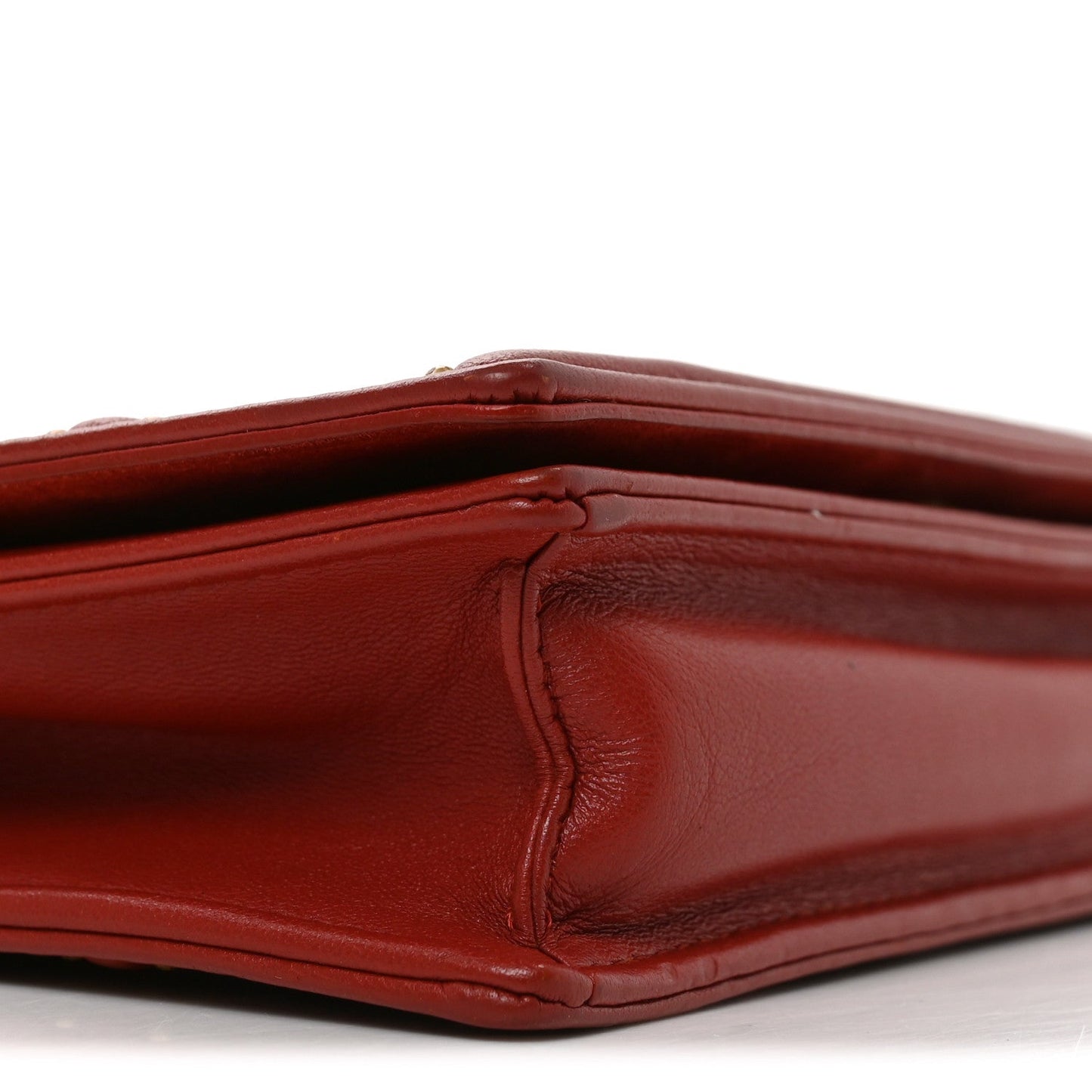 Calfskin Studded Diorama Flap Bag Red