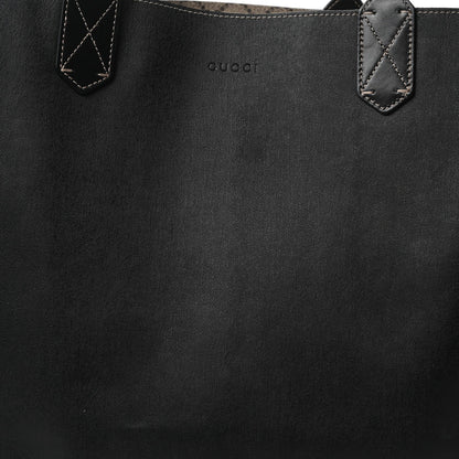 GG Supreme Monogram Large Reversible Tote Beige Black