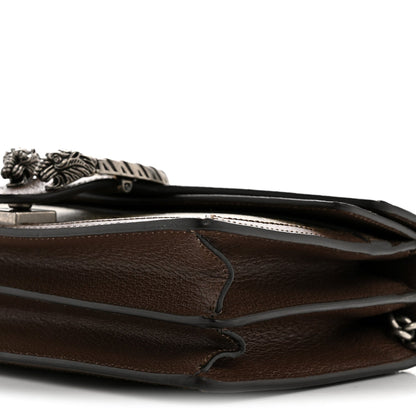 GG Supreme Monogram Textured Dollar Calfskin Top Handle Dionysus Shoulder Bag Beige Ebony New Acero