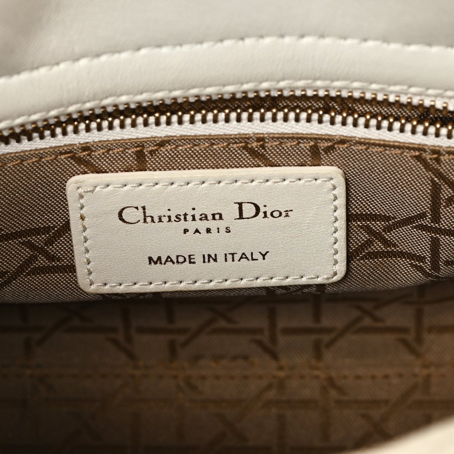 Lambskin Cannage Small My ABCDior Lady Dior White