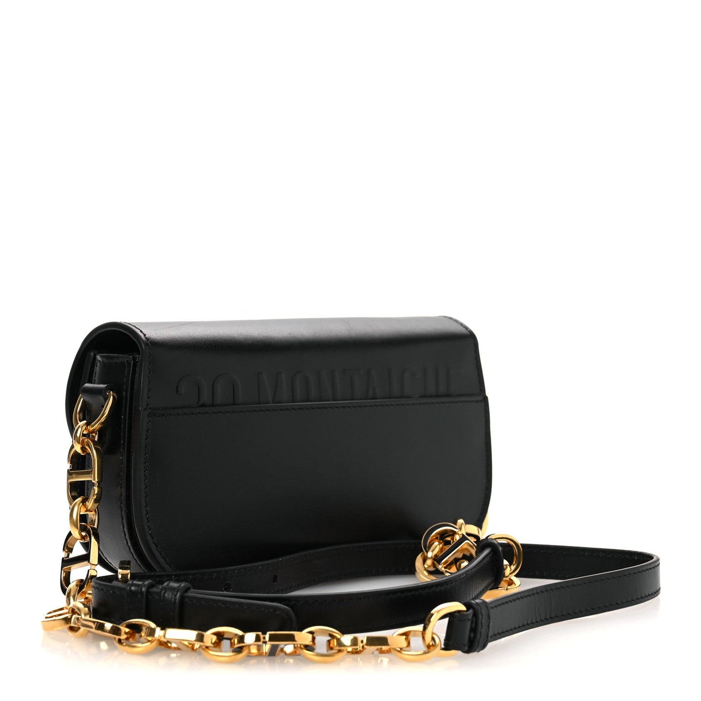 Box Calfskin 30 Montaigne Small Avenue Bag Black