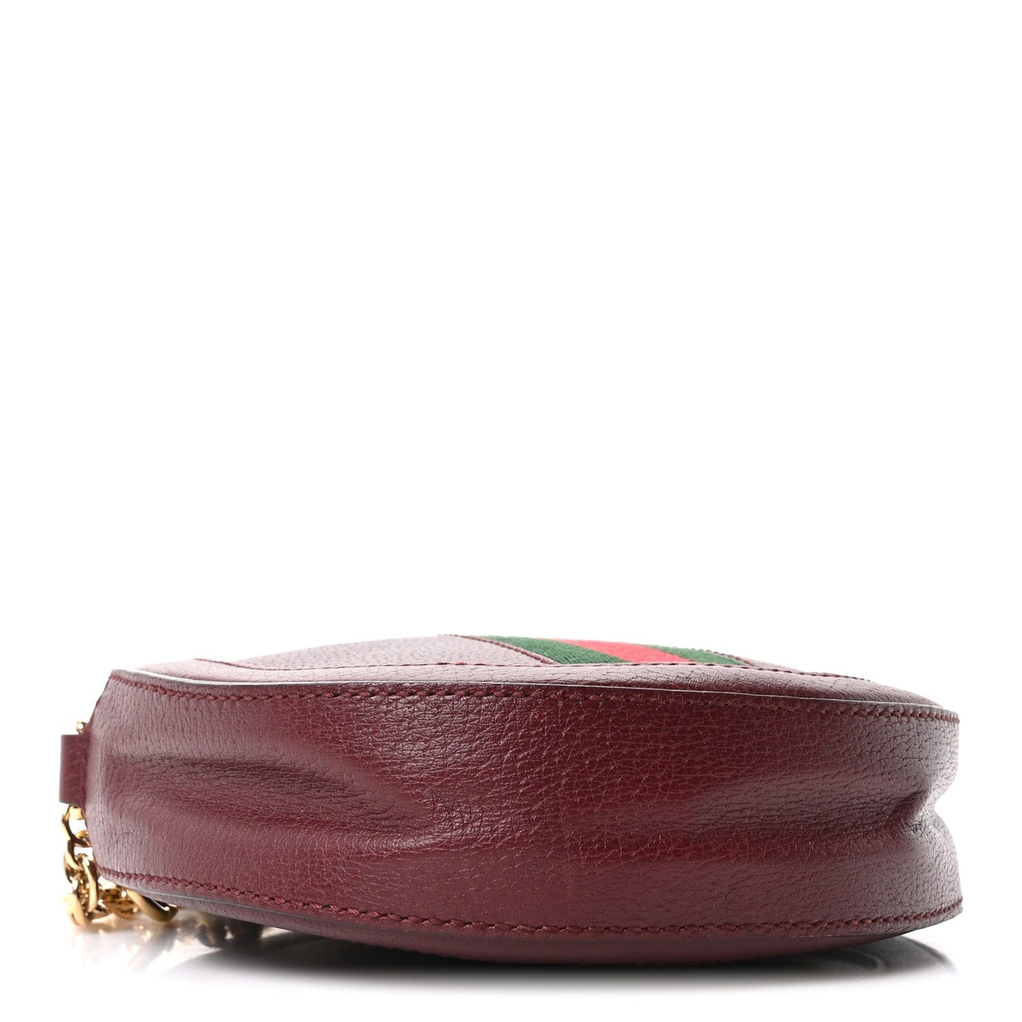 Soft Textured Calfskin Web Mini Ophidia Round Shoulder Bag Vintage Bordeaux