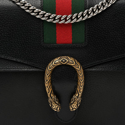 Calfskin Web Medium Dionysus Shoulder Bag Black