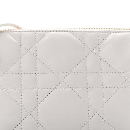 Lambskin Cannage Small Dior Vibe Hobo Bag Latte