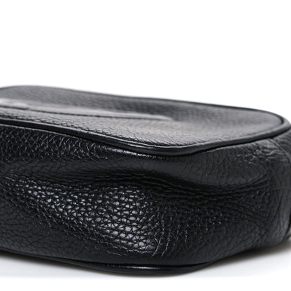 Pebbled Calfskin Small Soho Disco Bag Black
