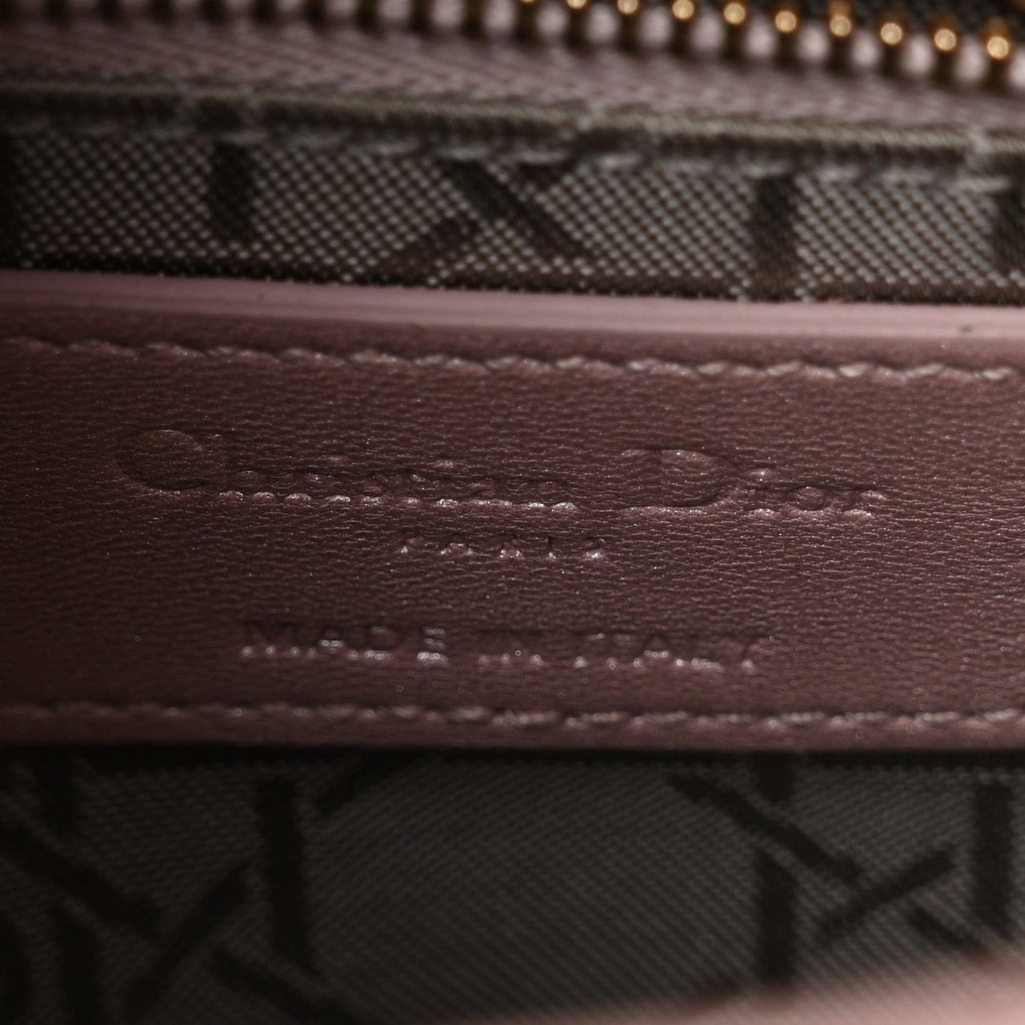 Metallic Lambskin Cannage Mini Lady Dior  Lotus
