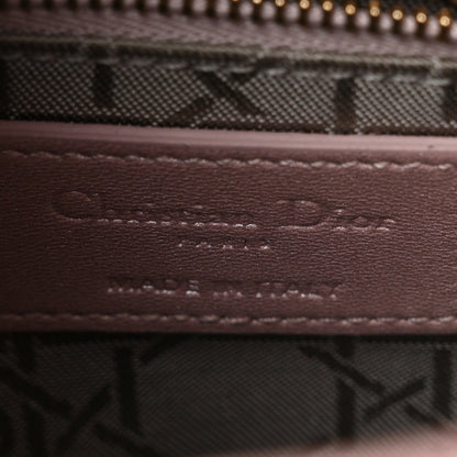 Metallic Lambskin Cannage Mini Lady Dior  Lotus