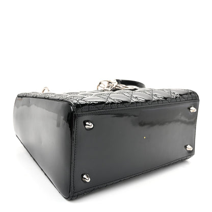 Patent Cannage Medium Lady Dior Black