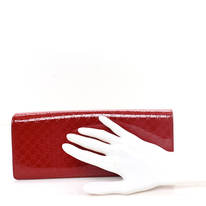 Patent Microguccissima Small Broadway Clutch Red