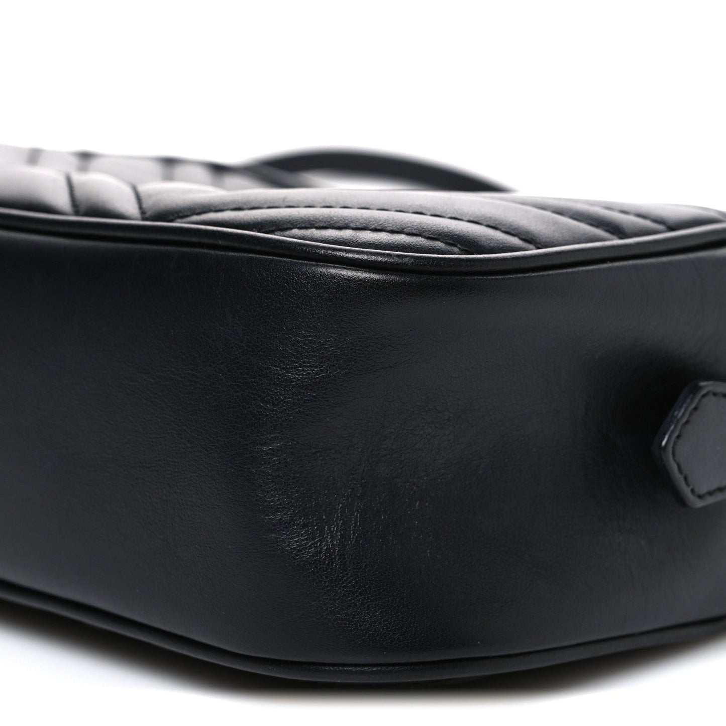 Calfskin Matelasse Small GG Marmont Chain Shoulder Bag Black