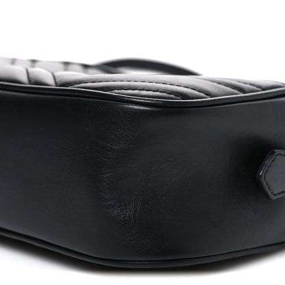 Calfskin Matelasse Small GG Marmont Chain Shoulder Bag Black