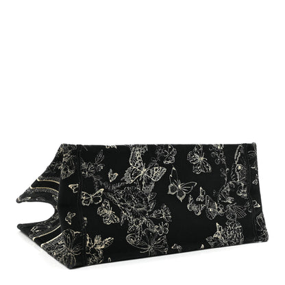Canvas Embroidered Medium New York Butterfly Book Tote Black