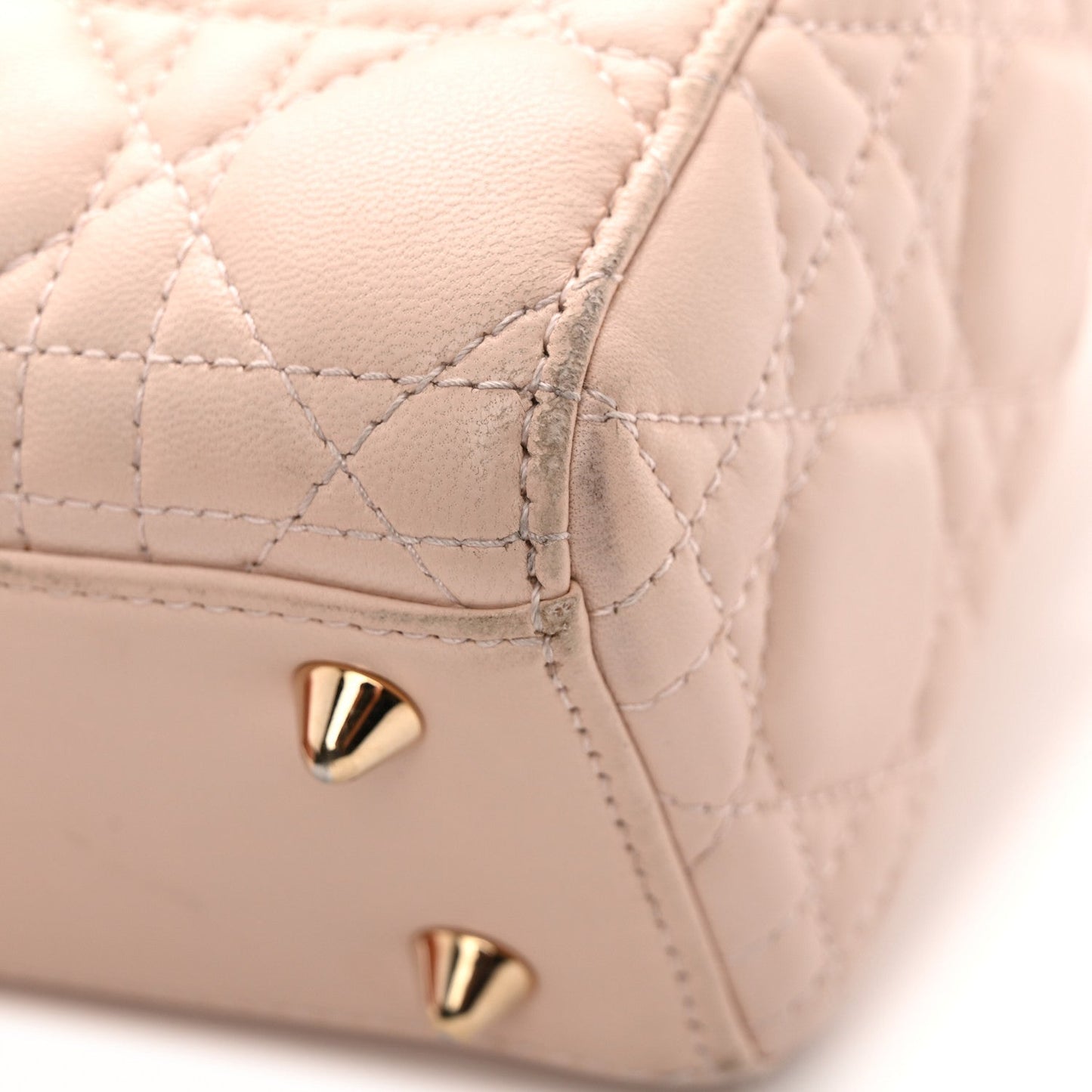 Lambskin Cannage Small Lucky Badges My Lady Dior Light Pink