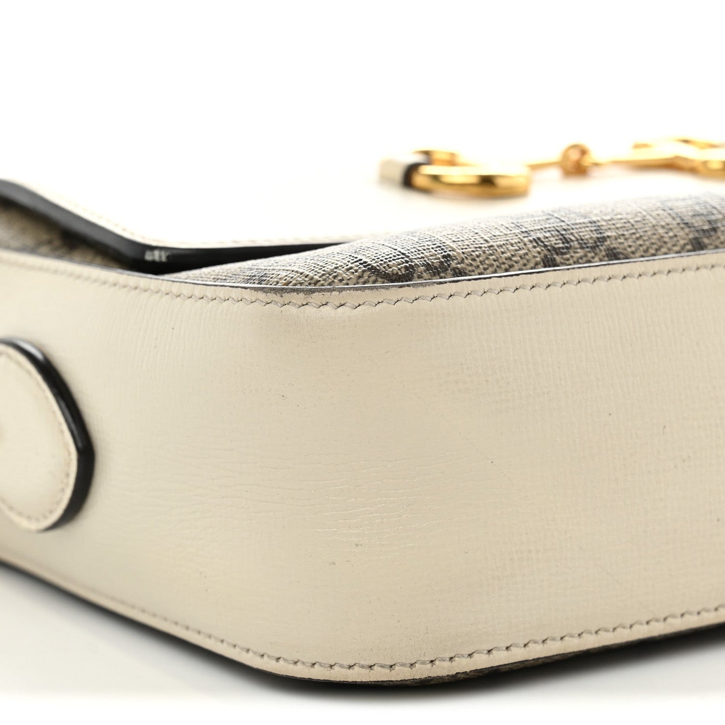 GG Supreme Monogram Small Horsebit 1955 Shoulder Bag Beige Mystic White
