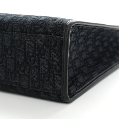 Grained Calfskin Oblique Jacquard Safari Tote  Black