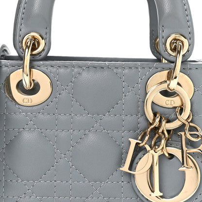 Lambskin Cannage Micro Lady Dior Cloud Blue