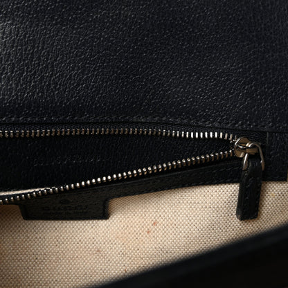 GG Supreme Monogram Textured Dollar Calfskin Web Small Ophidia Padlock Top Handle Bag Beige Blue