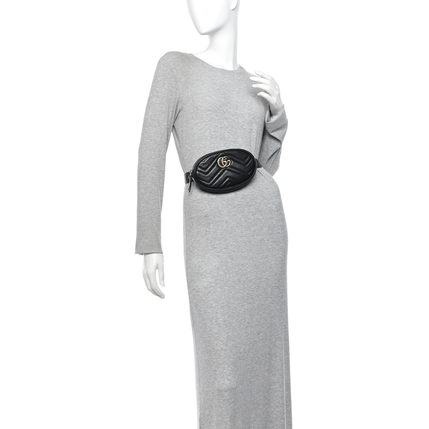 Calfskin Matelasse GG Marmont Belt Bag 75 30 Black