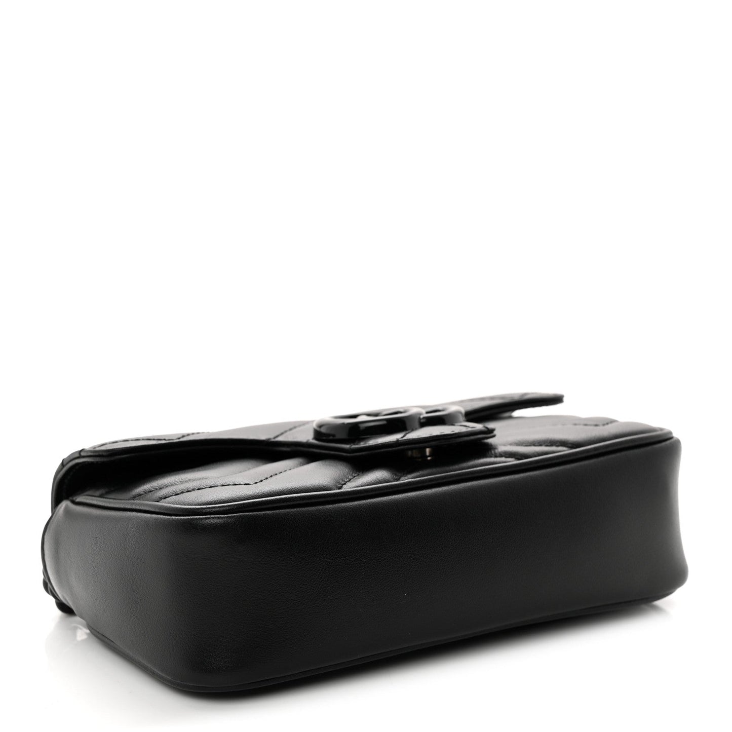 Calfskin Matelasse Monochrome GG Marmont Chain Belt Bag Black