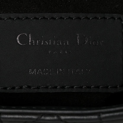 Ultra Matte Calfskin Cannage Mini Lady Dior Black