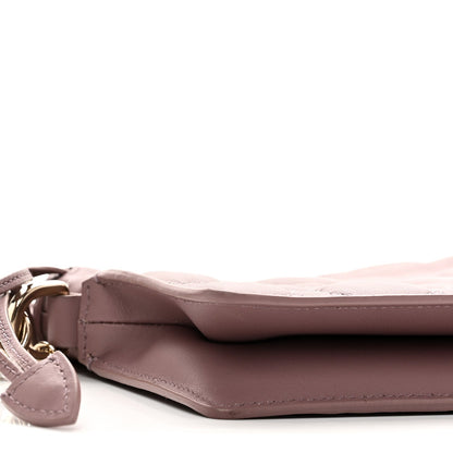 Lambskin Cannage Milly Mini Drawstring Bag Pink Peony