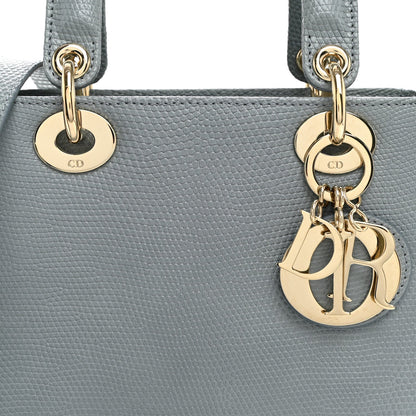 Lizard Small Lady Dior Cloud Blue