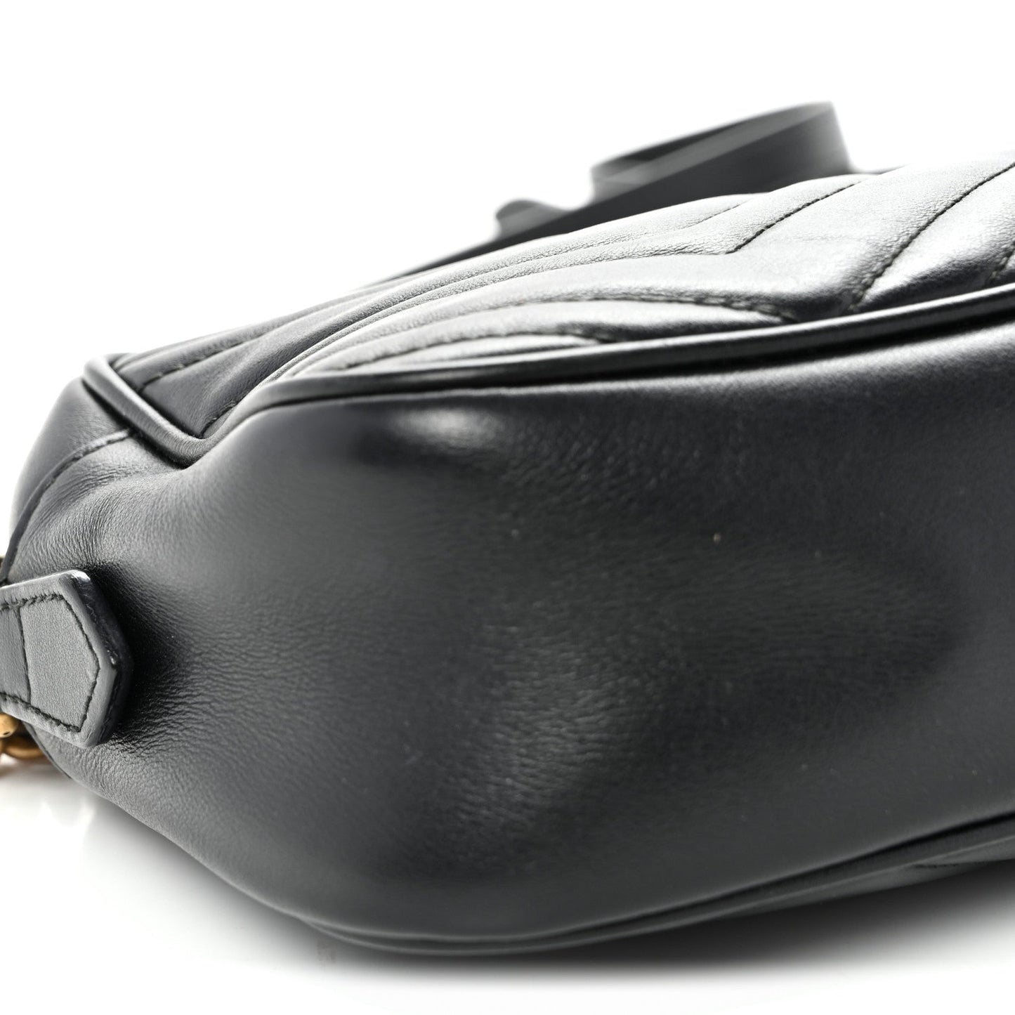 Calfskin Matelasse Small GG Marmont Chain Shoulder Bag Black