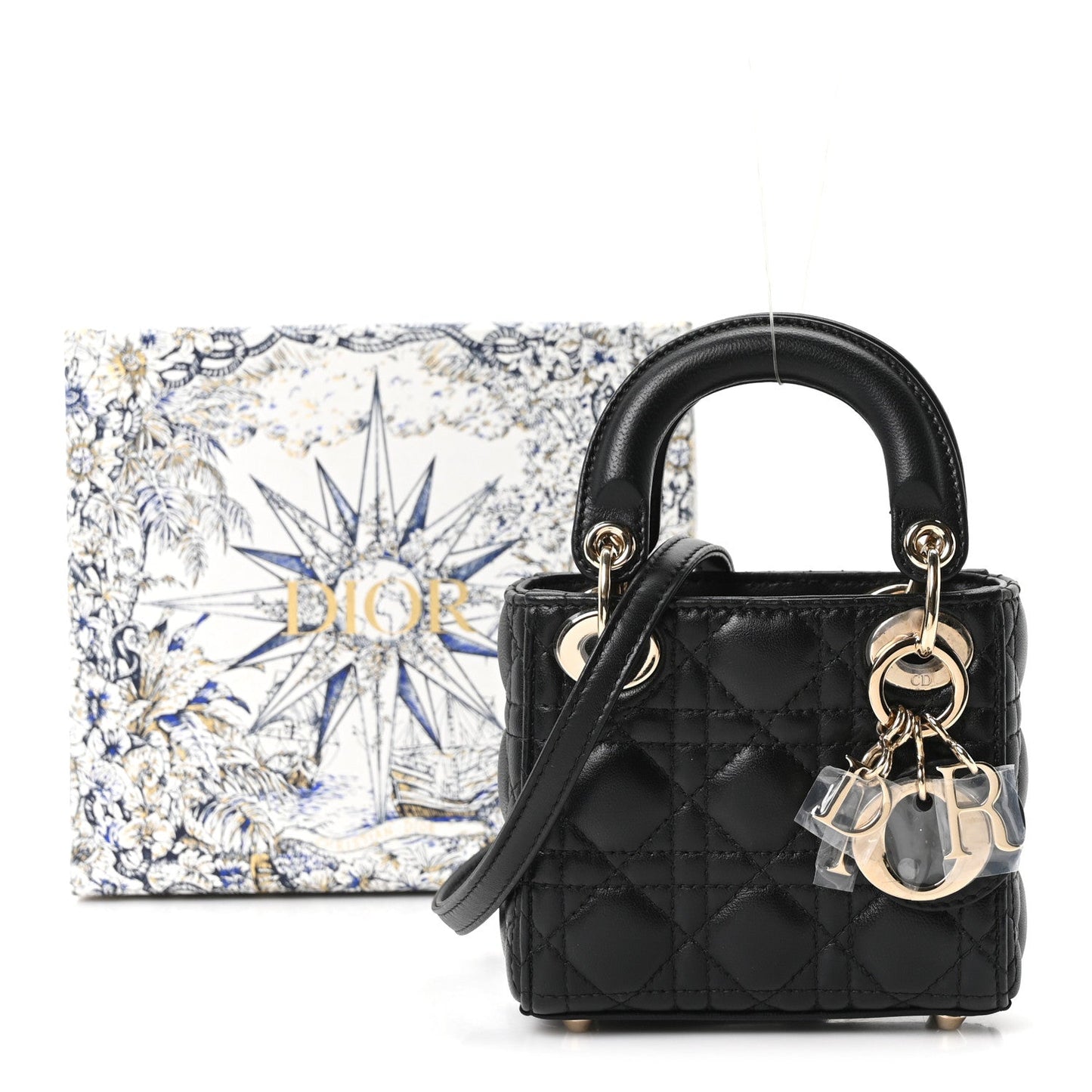 Lambskin Cannage Micro Lady Dior Black
