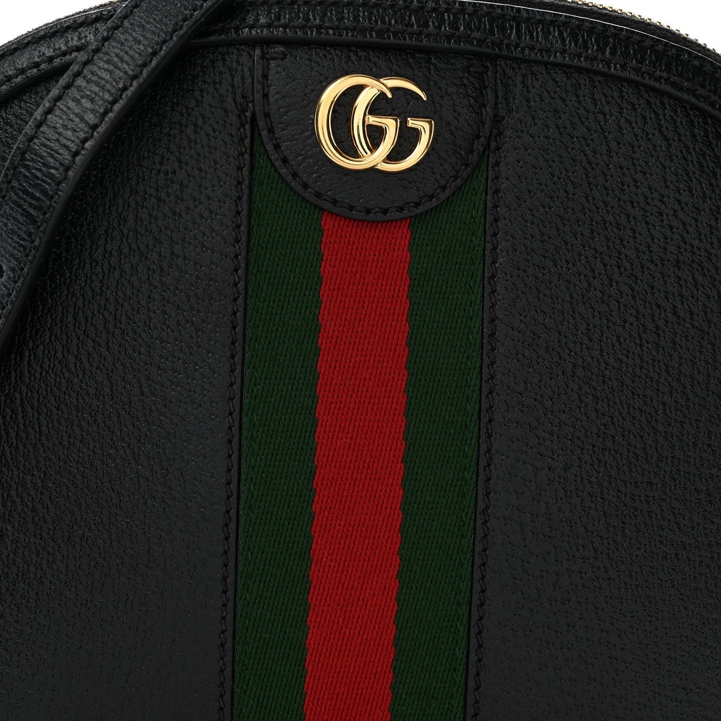 Calfskin GG Web Small Ophidia Dome Shoulder Bag Black