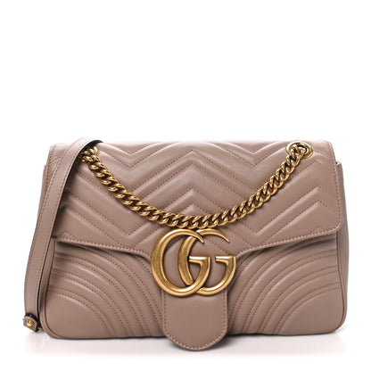 Calfskin Matelasse Medium GG Marmont Shoulder Bag Porcelain Rose